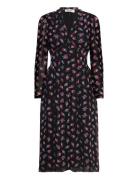 Dvf Tied Erica L/S Midi Dress Knälång Klänning Black Diane Von Fursten...