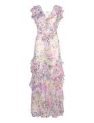 Lauren Ralph Lauren Floral Ruffle-Trim Georgette Gown Multi/patterned