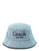Coach Embroidered Denim Bucket Hat Accessories Headwear Bucket Hats Bl...