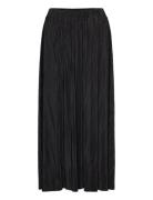 Slfsimsa Midi Plisse Skirt Noos Knälång Kjol Black Selected Femme