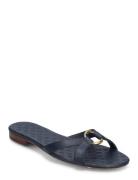 Lauren Ralph Lauren Emmy Nappa Leather Slide Sandal Blå