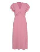 Vallie Midi Dress Knälång Klänning Pink Bubbleroom