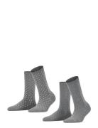 Esprit Socks Fine Dot 2-Pack Sustainable With Pattern Grå