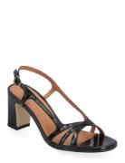 088-Vaiana Cuir Brillant Sandal Med Klack Black Jonak Paris