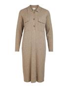 Object Objnoelle Polo Knit Dress Beige