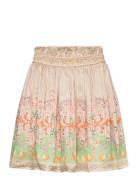 Caisa Silk Skirt Kort Kjol Multi/patterned Malina