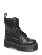 Jadon Black Polished Smooth Shoes Boots Ankle Boots Laced Boots Black ...