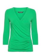 Surplice Jersey Top Tops T-shirts & Tops Long-sleeved Green Lauren Ral...