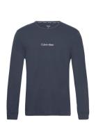 L/S Crew Neck Tops T-shirts Long-sleeved Blue Calvin Klein