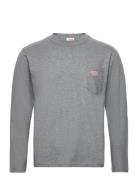 Basic Pocket T-Shirt Héritage Tops T-shirts Long-sleeved Grey Armor Lu...