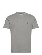 Cont Pin Point Embro Tops T-shirts Short-sleeved Grey Original Penguin