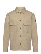 Calvin Klein Cotton Nylon Overshirt Beige