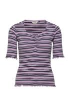 2X2 Cotton Stripe Tinna Tee Tops T-shirts & Tops Short-sleeved Multi/p...