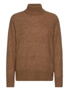Slfsif Sisse Ls Knit Highneck B Tops Knitwear Turtleneck Brown Selecte...