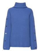 Molina Button Sweater Tops Knitwear Turtleneck Blue DESIGNERS, REMIX