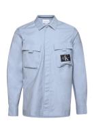 Utility Cargo Overshirt Tops Overshirts Blue Calvin Klein Jeans