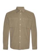 Slhloosefinn Ls Cord Overshirt W Tops Overshirts Green Selected Homme