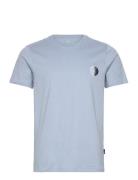Jbs Of Dk O-Neck Blend Tops T-shirts Short-sleeved Blue JBS Of Denmark