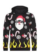 Dpx-Mas Burning Santa Hoodie Tops Sweat-shirts & Hoodies Hoodies Black...