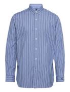 Custom Fit Striped Tab Collar Shirt Tops Shirts Casual Blue Polo Ralph...