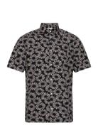 Cfanton Ss Flower Printed Shirt Tops Shirts Short-sleeved Navy Casual ...