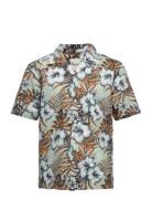 Hawaiian Print S/S Shirt Tops Shirts Short-sleeved Green Penfield