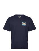 Geo Back Print T-Shirt Tops T-shirts Short-sleeved Navy Penfield