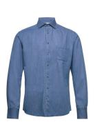 Bs Vitoria Casual Slim Fit Shirt Tops Shirts Casual Blue Bruun & Steng...