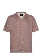 Shuttle Print Revere Collar Shirt Tops Shirts Short-sleeved Pink Lyle ...