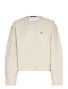 Short Quilted Jacket Outerwear Jackets Light-summer Jacket Cream Calvi...