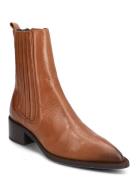 Shani Shoes Boots Ankle Boots Ankle Boots Flat Heel Brown Pavement