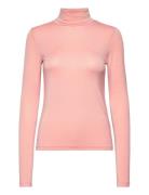 Joline T-Neck Tops Knitwear Turtleneck Pink Basic Apparel
