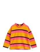 Stripe Velour Sweater Tops T-shirts Long-sleeved T-shirts Yellow Mini ...