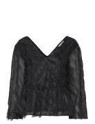Elina New Blouse Tops Blouses Long-sleeved Black A-View