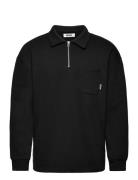 Dom Half-Zip Sweat Designers Sweat-shirts & Hoodies Sweat-shirts Black...