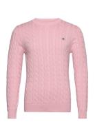 GANT Cotton Cable C-Neck Rosa