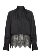 Cedarsbbchatrina Blouse Tops Blouses Long-sleeved Black Bruuns Bazaar