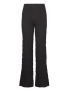Textured Wideleg Trousers Bottoms Trousers Flared Black Mango