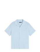 Linen Melange Ss Reg Shirt Designers Shirts Short-sleeved Blue J. Lind...