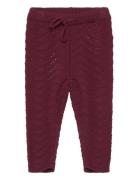 Knit Needle Out Pants Baby Bottoms Trousers Burgundy Müsli By Green Co...