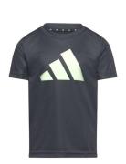 U Tr-Es Logo T Sport T-shirts Short-sleeved Grey Adidas Performance