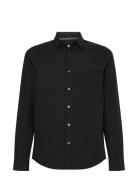 Ck Chest Logo Slim Stretch Shirt Tops Shirts Casual Black Calvin Klein...