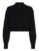 Short Lambswool Sweater Tops Knitwear Jumpers Black Calvin Klein Jeans