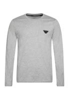 Men's Knit T-Shirt Tops T-shirts Long-sleeved Grey Emporio Armani