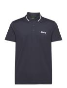 Paddytech Sport Polos Short-sleeved Blue BOSS