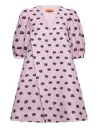 Brethel, 1919 Textured Jacquard Designers Short Dress Pink STINE GOYA