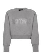 Firm Knit Cropped Jumper Tops Sweat-shirts & Hoodies Sweat-shirts Grey...