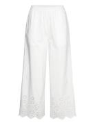 Rosemunde Cotton Trousers W/ Embroidery Vit