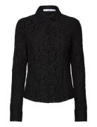 Lace Shirt With Buttons Tops Shirts Long-sleeved Black Mango