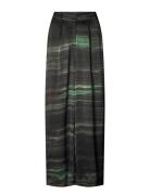 Briana - Shadow Pleat Wide Pant Bottoms Trousers Wide Leg Green Rabens...